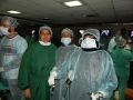 Gynecologist Practicing Laparoscopic Sacrohysteropexy, Sacrocolpopexy surgery and Surgeons practicing Laparoscopic Nissen Fundoplication, Nephrectomy and Splenectomy surgery on the live Tissue.