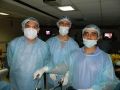 Gynecologist Practicing Laparoscopic Sacrohysteropexy, Sacrocolpopexy surgery and Surgeons practicing Laparoscopic Nissen Fundoplication, Nephrectomy and Splenectomy surgery on the live Tissue.