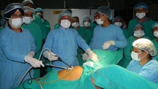 Laparoscopic Recanalization surgery was demonstrated to surgeons and gynecologists