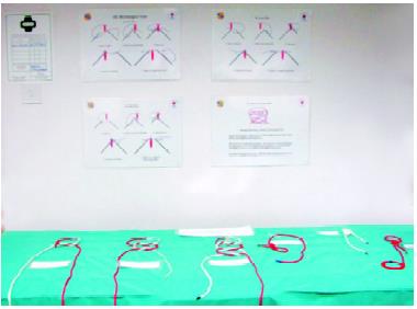 Demonstration of different types of knot to keep them in memory