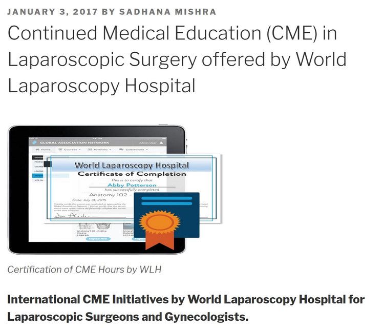 International CME Initiatives by World Laparoscopy Hospital