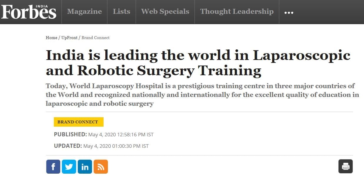 World Laparoscopic Press Release in Forbes