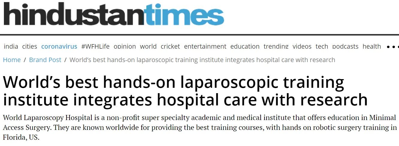 World Laparoscopy Press Release in Hindustan times