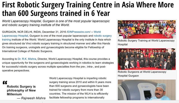 Robotic Surgery Training at World Laparoscopy Hospital