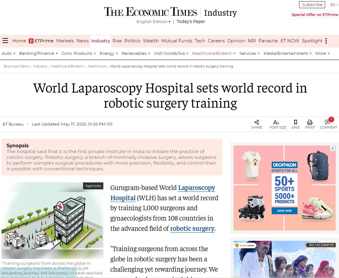 World Laparoscopy Hospital sets world record in robotic surgery training 