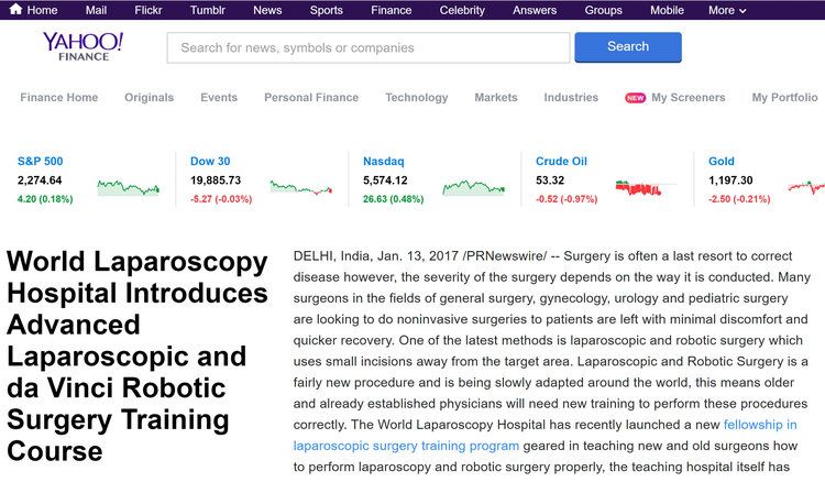 World Laparoscopy Hospital News at Yahoo Finance