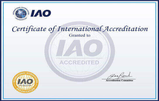 WLH certificate of International Acreditation